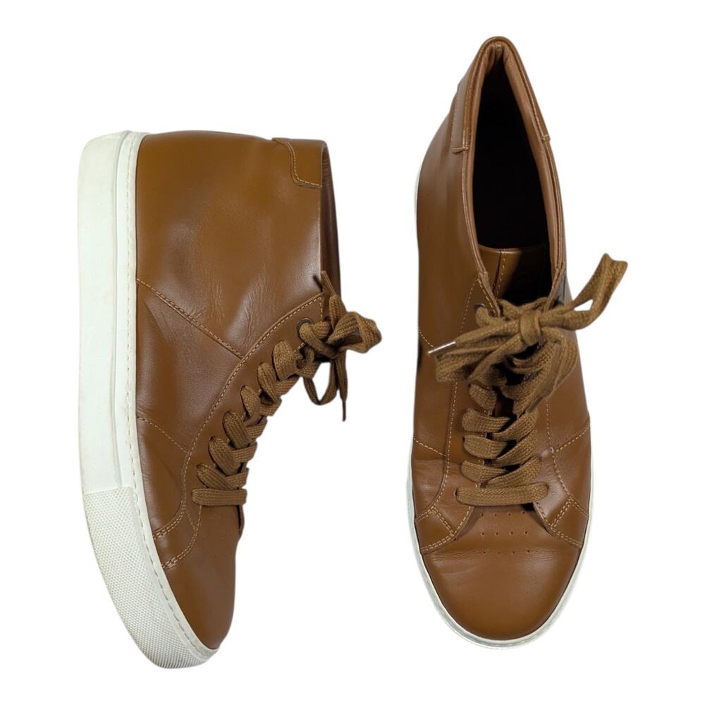 Greats Royale High Caramel Brown Leather Lace Up Casual Sneakers Men's 10.5